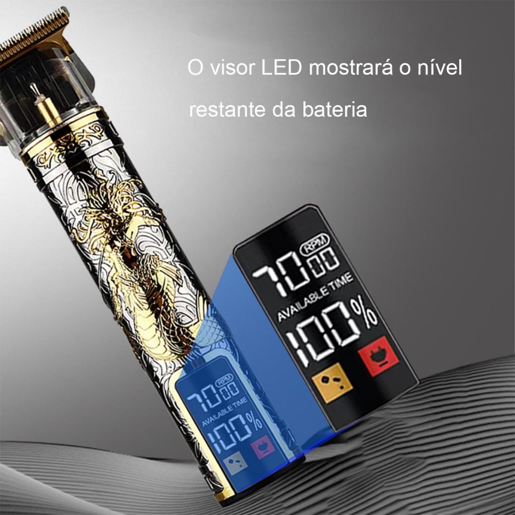 Máquina De Cortar Cabelo Barba Profissional Com LED Barbeador E Cortador Digital C/Display Lançamento -K5
