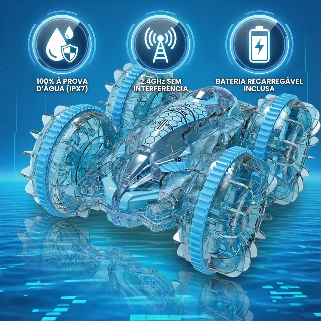 Carrinho De Controle Remoto Inteligente Anfíbio Anda Água Sensor De Mão Pulseira Stunt Car Kizumba