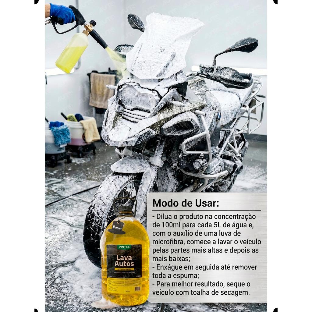 Shampoo Automotivo Lava Autos Carro E Moto Derrete Sujeira Original Vintex Vonixx Ph Neutro 5 Litros