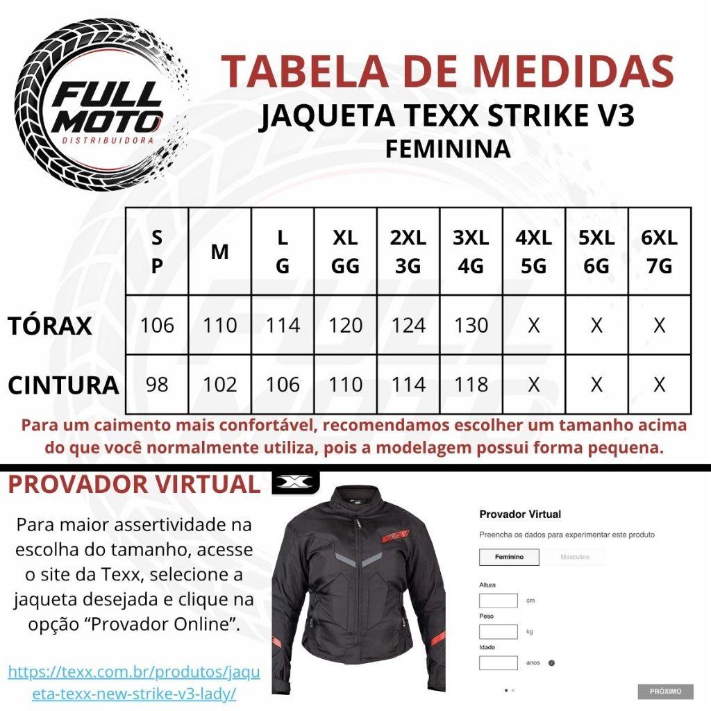 Jaqueta Feminina Texx New Strike V3 Lady Preta Confortável Resistente A Chuva Moto