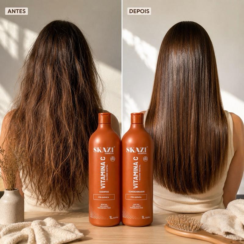 Kit Skazi Shampoo + Condicionador Vegano Pós Quimica Vitamina C