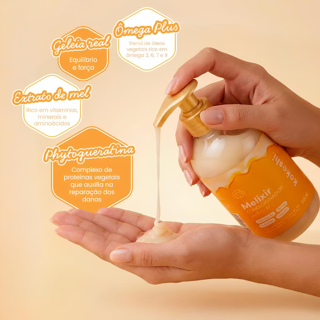 Kit Shampoo + Condicionador + Máscara Melixir Kokeshi