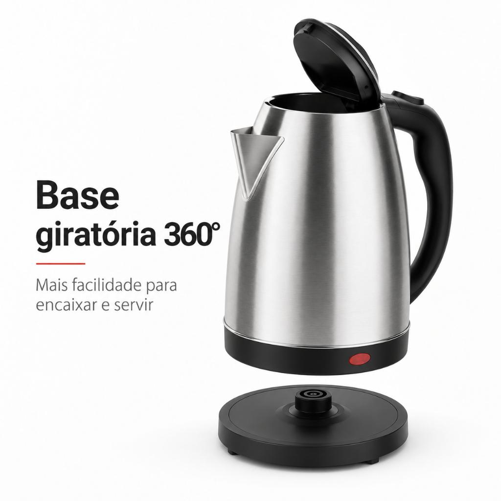 Fix/startools Chaleira Jarra Elétrica 110V Ou 220V 1.8 Litros 1000w Inox Prateada