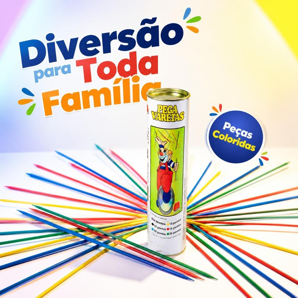 Jogo Pega Varetas Contém 28 Palitos Brinquedo Infantil Palitos Madeira - Algazarra