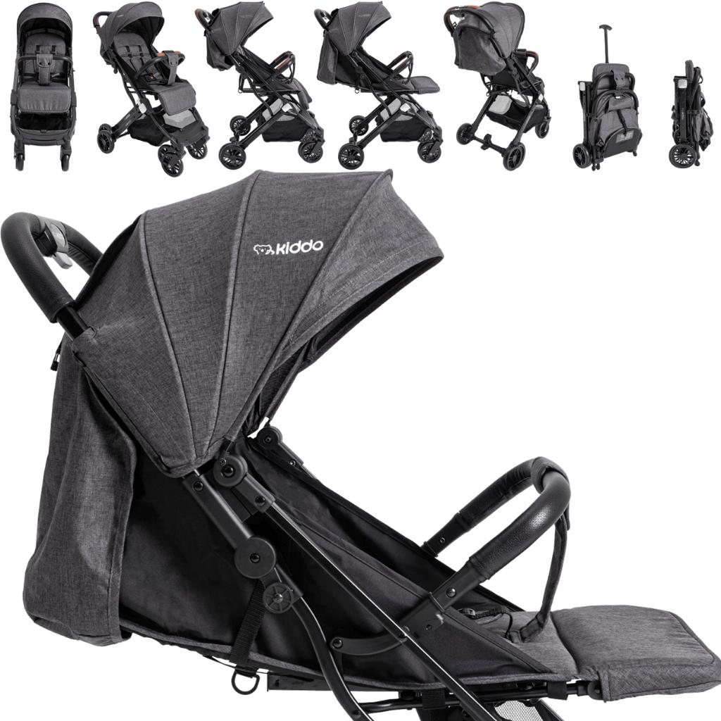 Carrinho Para Gemeos Duplo Compacto Kiddo Sprint Iii Grafite