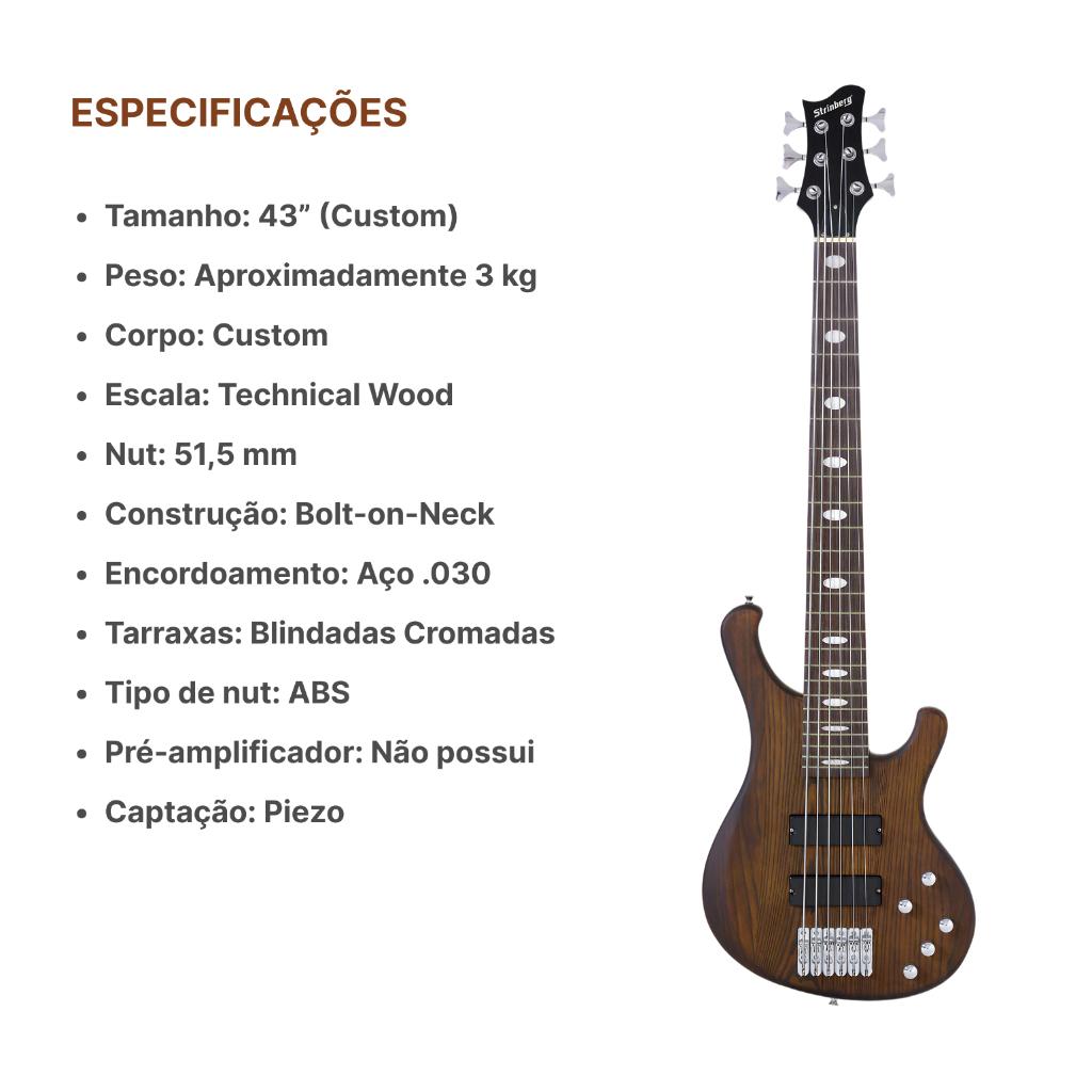 Contra Baixo Strinberg Sab66 Dw 6 Cordas