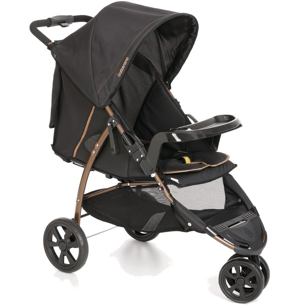 Carrinho De Bebe Passeio Galzerano Cross Preto Cobre 3 Rodas