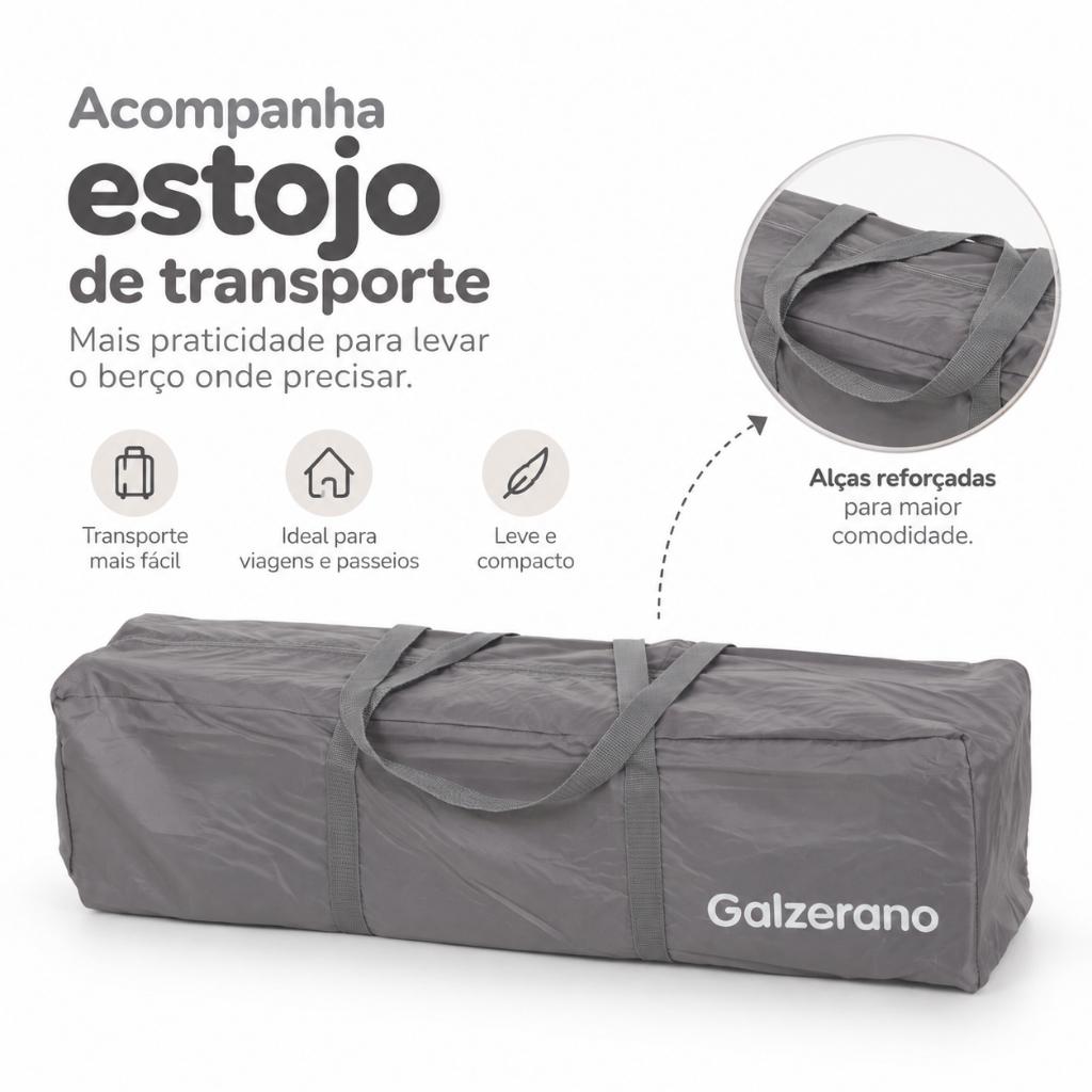 Berço Infantil Cercadinho Burigotto Sonata Portátil Dobrável Com Mosquiteiro E Bolsa