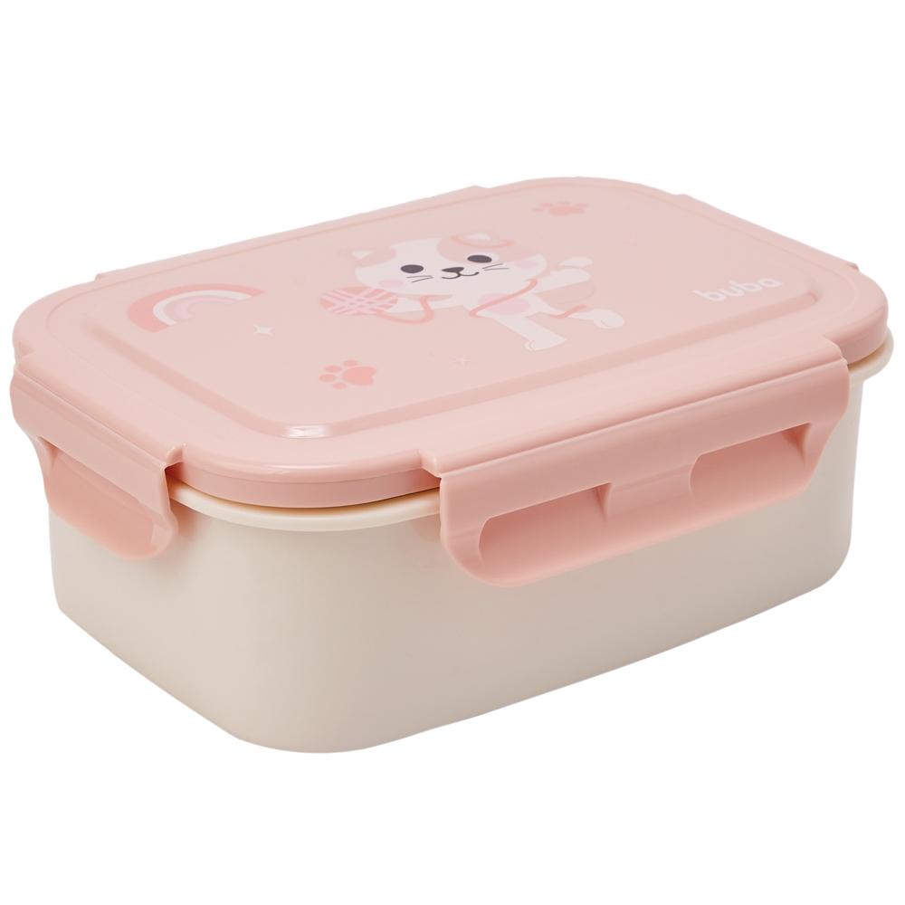 Lancheira Marmita Bento Box Infantil Com Divisória E Pote Inox - Buba Zoo