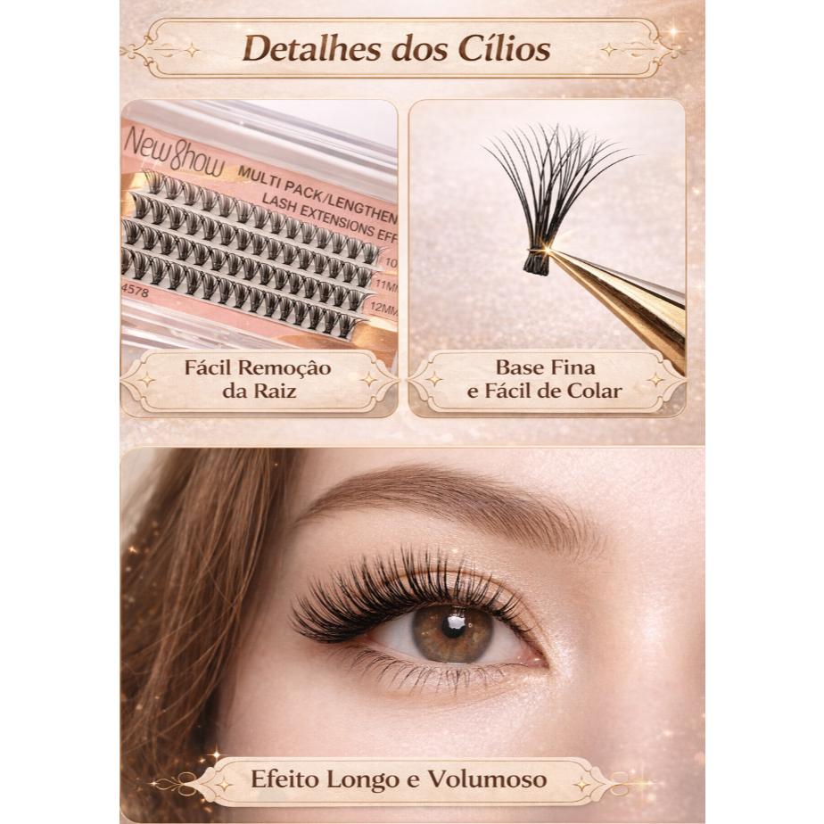 New Show 5caixas/400 Unidades Números Mistos Cílios Postiços 6D Mink 20p/30p/40p 10-13mix-tufos Sem Nó