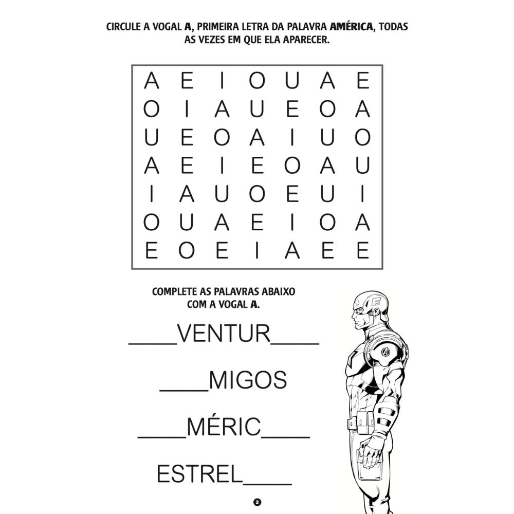 Livro De Colorir Atividades Educativas Marvel Avengers