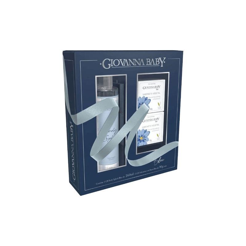 Kit Desodorante Corporal Body Splash Giovanna Baby Blue 260ml + Sabonete Em Barra Giovanna Baby Blue 2 Unidades 90g Cada