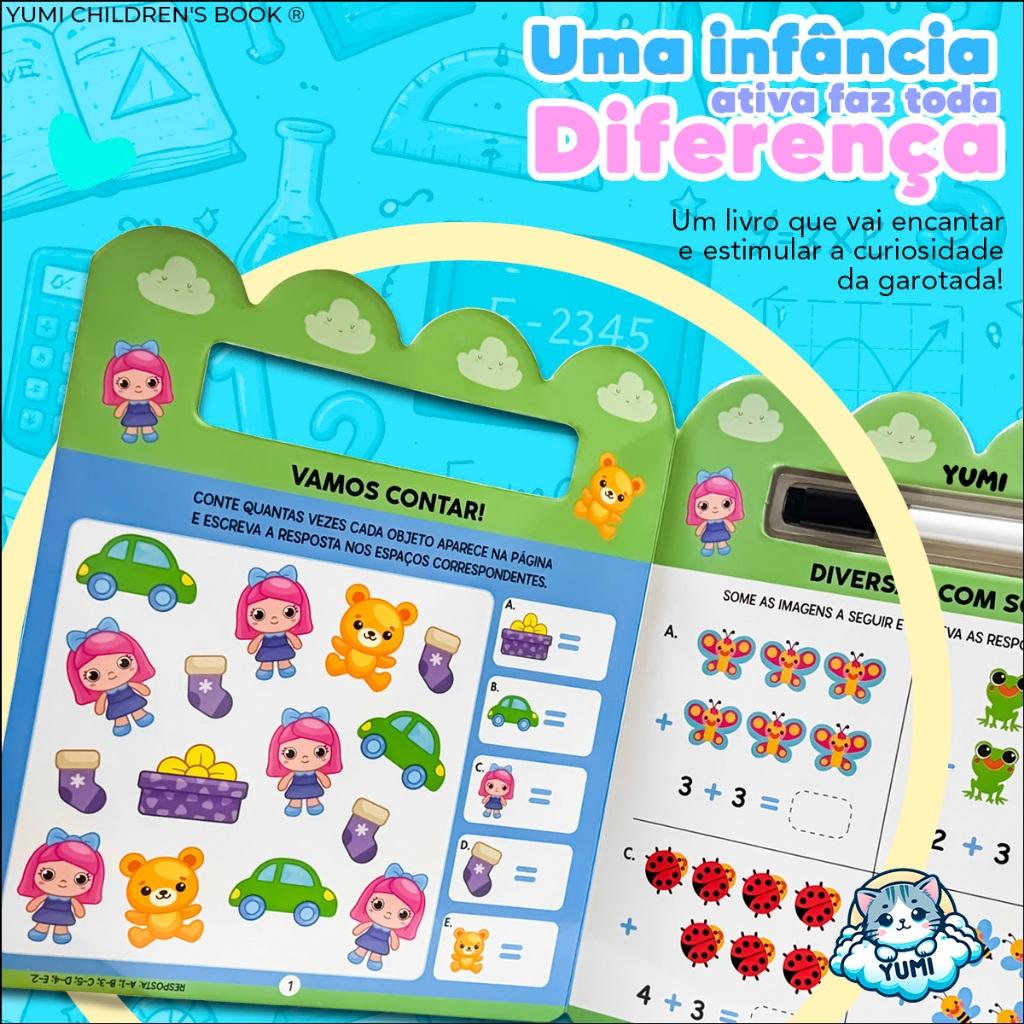 Coleção Escolar Caneta Mágica - Livros Cartilha Alfabetização Caligrafia Exercícios Atividades