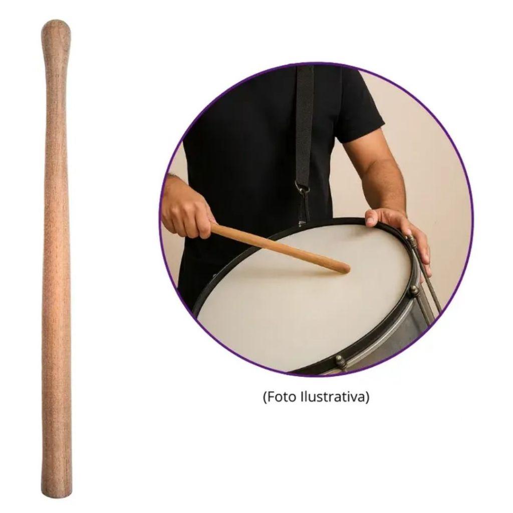 Kit 6 Baqueta Para Surdo Ponta Madeira 355mm