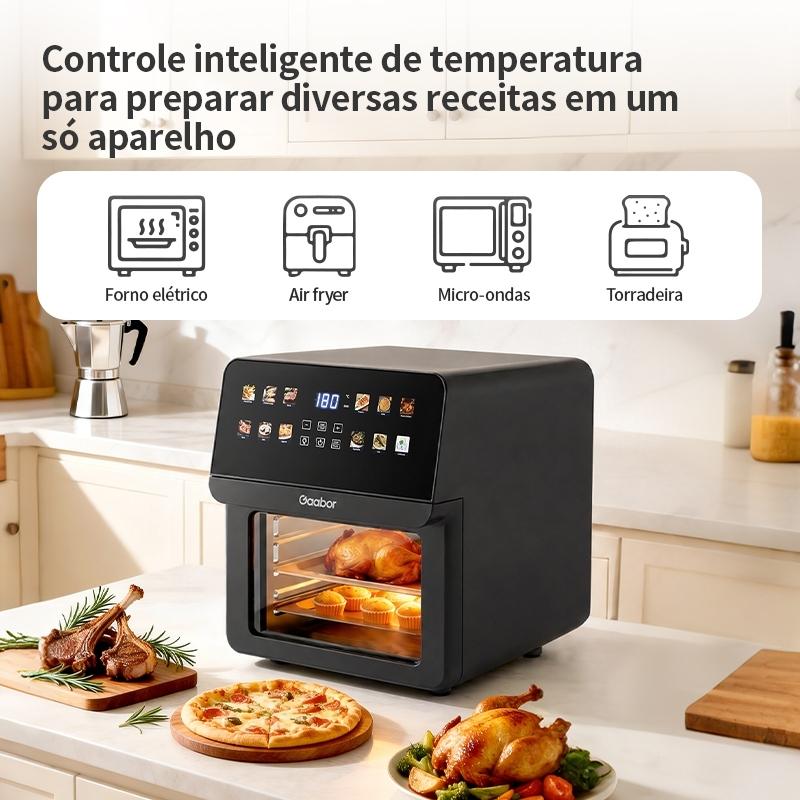 Gaabor Electric Oven Air Fryer 12L Digital Touch Oil-free 127v/220v Bivolt Black