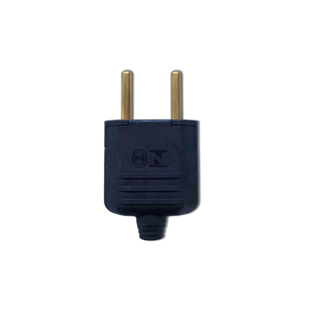 Kit 10 Plugue Conector Tomada Desmontável Macho 2 Pinos 180º De 10A 250V Preto Margirius