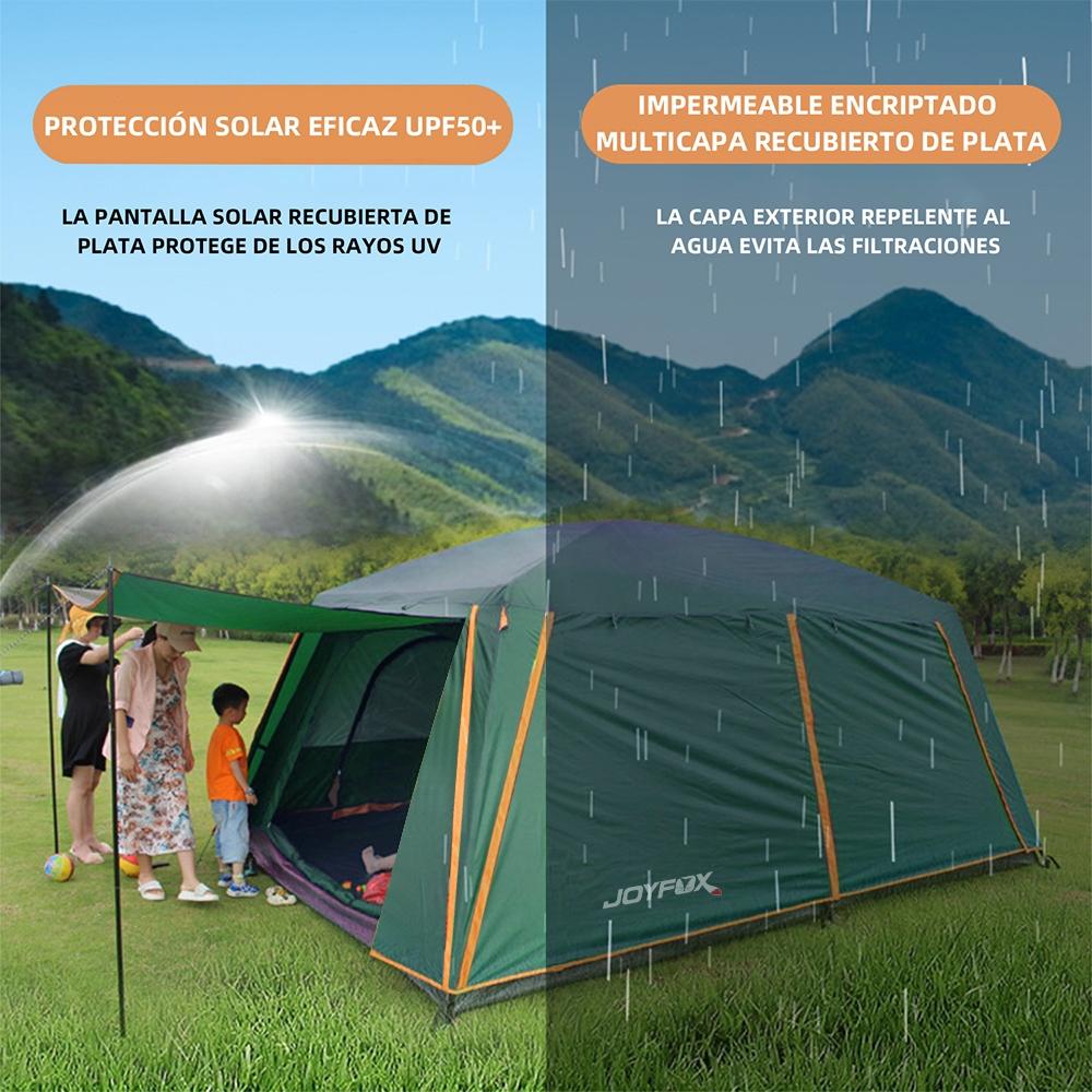 Barraca Camping Grande5-8 Pessoas Impermeável Resistente Com Avanço Tenda Teto Duplo Joyfox