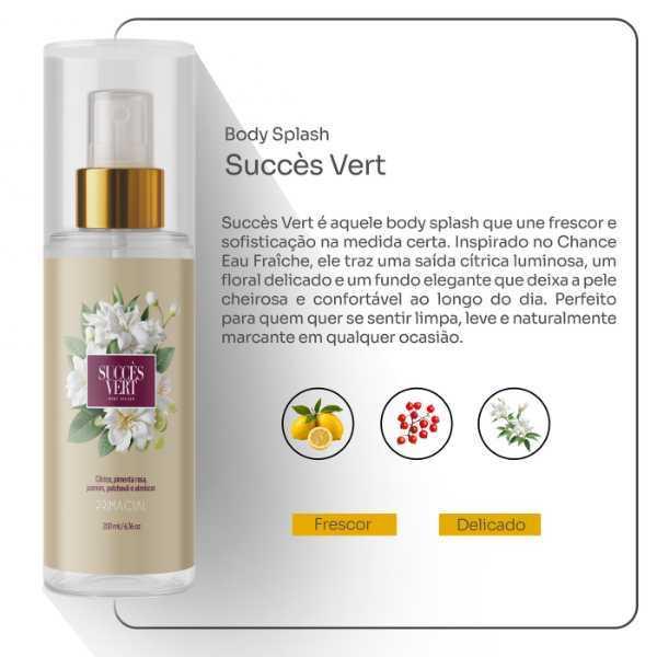 Body Splash Feminino Succès Vert 200ml - Primacial Perfume Floral Citrico