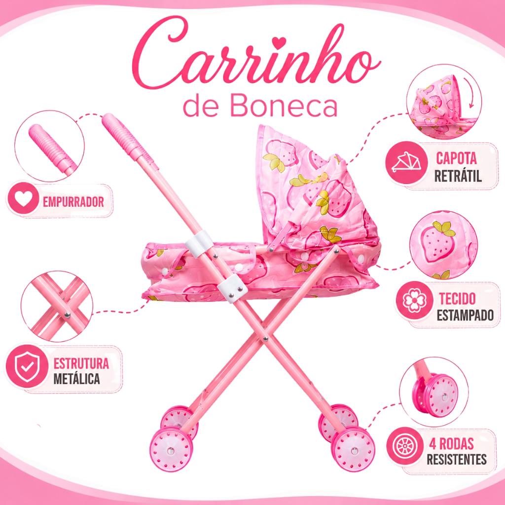 Carrinho De Boneca Moranguinho Deluxe - Castela