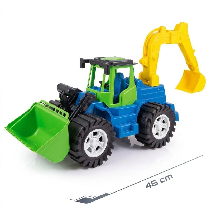 Máquina Escavadeira Carrinho Brinquedo 46cm Retroescavadeira Gigante 3 Anos - Certif. Inmetro Queen Shop
