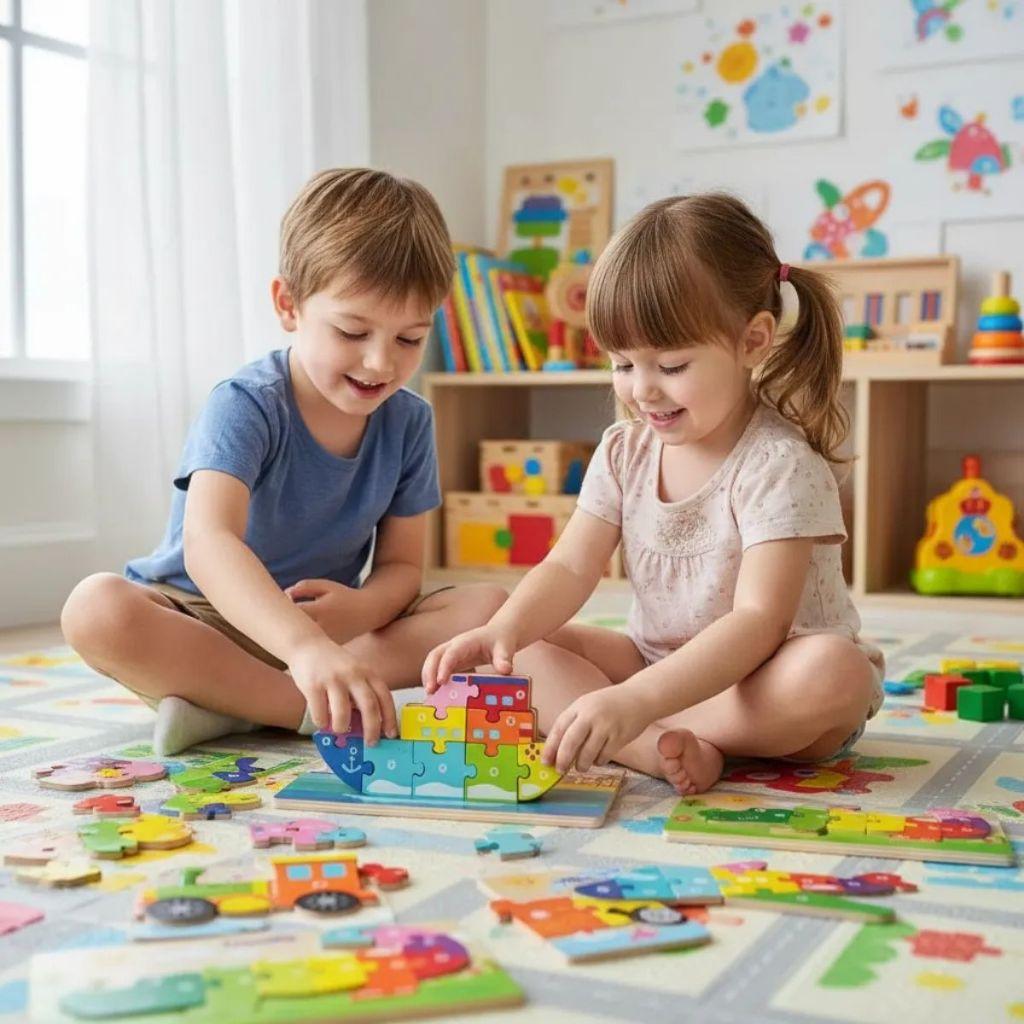 Kit Quebra Cabeça Infantil Mdf 3D Animais Tabuleiro Encaixe Quebra Cabeça Puzzle Numérico Números