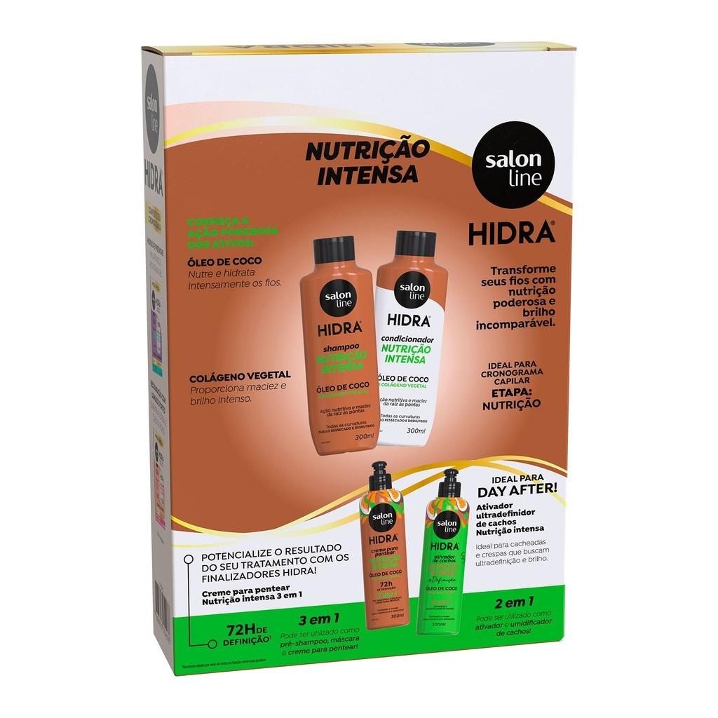 Kit Com 2 Máscaras Sos Hidratação + Shampoo E Condicionador Hidra Coco Salon Line