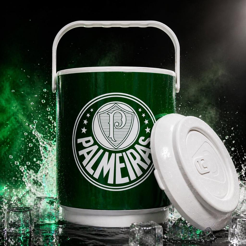 Cooler Palmeiras Oficial 10 Latas Térmico Portátil Mantém Gelado Praia Churrasco Futebol