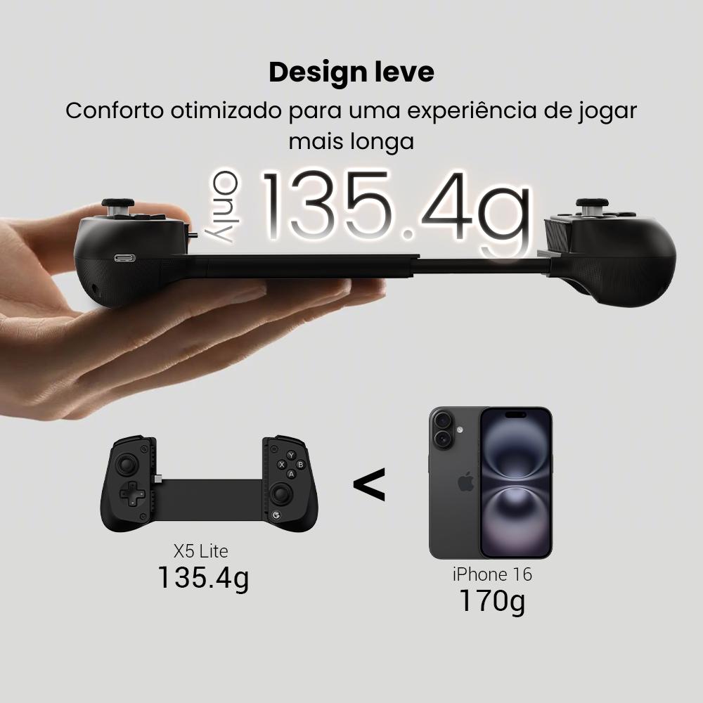 Controle Gamepad Gamesir X5 Lite Usb-c Para Android E Iphone 15/16 Com Hall Effect Turbo Leve 135g
