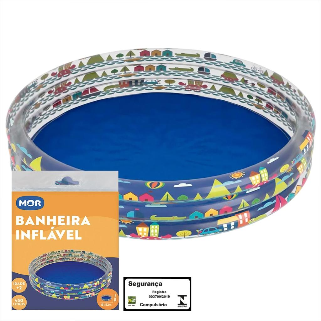 Piscina Banheira Inflável Infantil Redonda Pvc Resistente 450 Litros - Mor