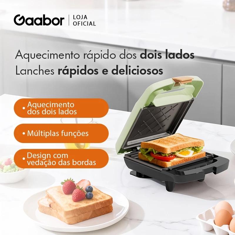 Gaabor Sanduicheira Grill Antiaderente 127v/220v Dupla Face Rapida Compacta Pratica Eh-m02a