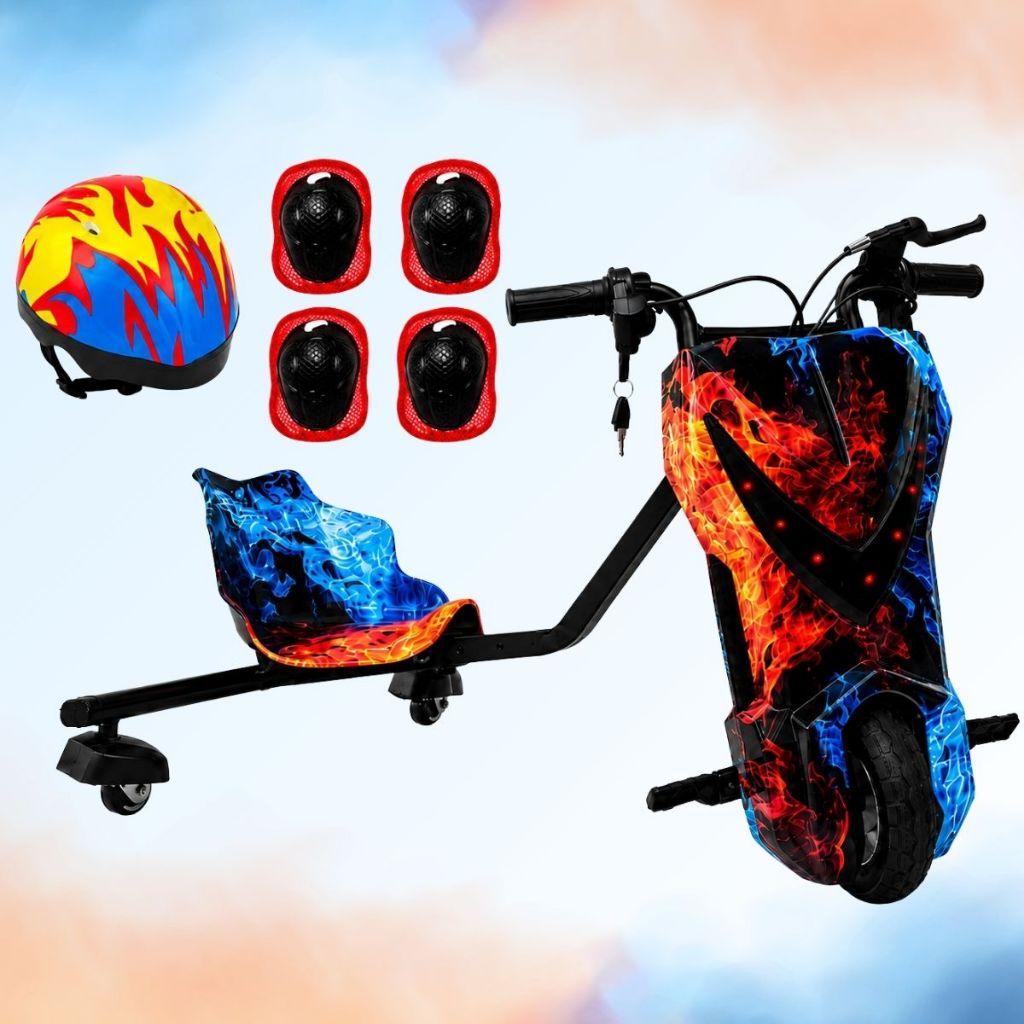 Drift Triciclo Carrinho Rolimã Elétrico Bateria 36 Volts Com LED Bluetooth