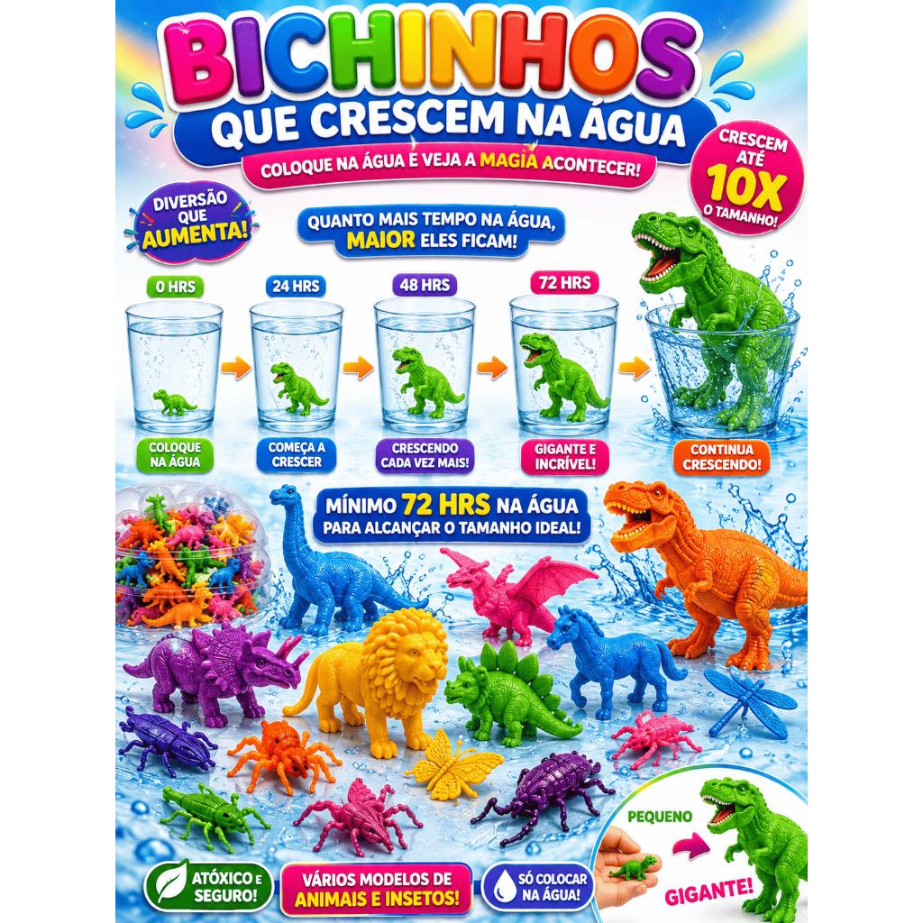 50 Bicho Cresce Na Aguá Brinquedo Aniversario Prenda Quermesse Kit Festa Lembrancinha Prenda