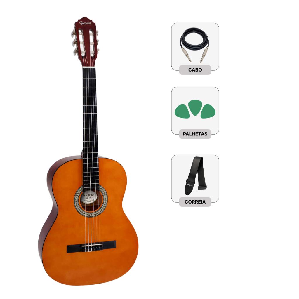 Violao Eletrico Giannini Nylon Start N14 Estudante Natural