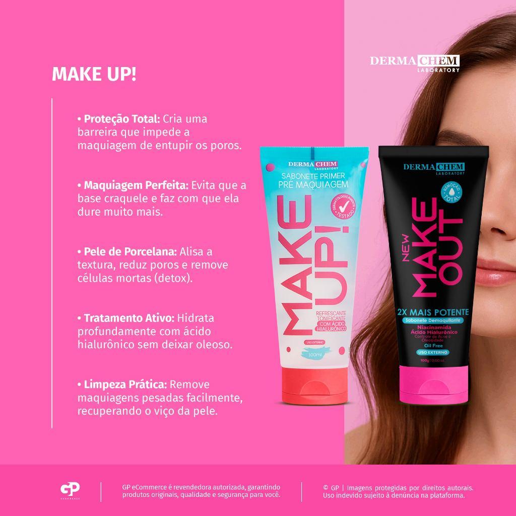 Kit 2 Sabonetes Pré E Pós Maquiagem New Make Out E Primer Make Up Dermachem