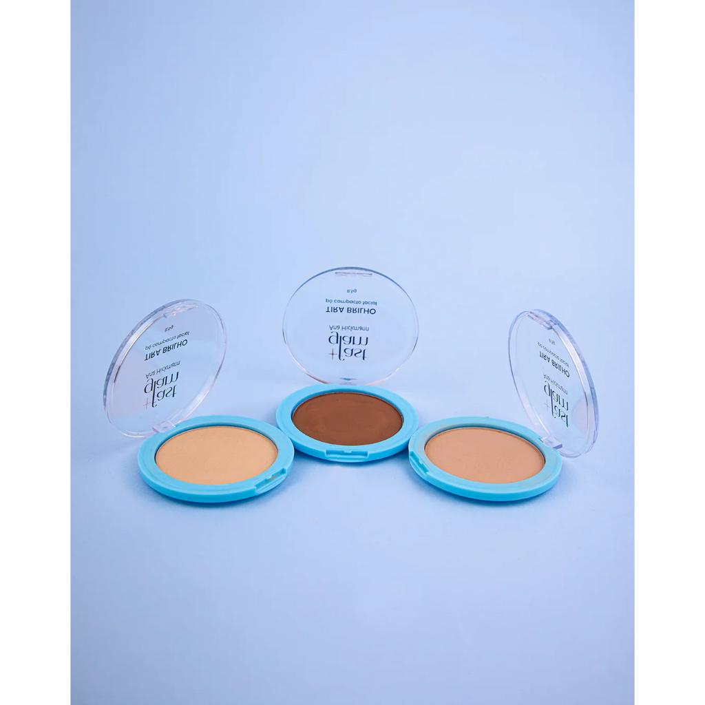 Kit Pó Compacto Tira Brilho + Duo De Blush Coradinha Fast Glam