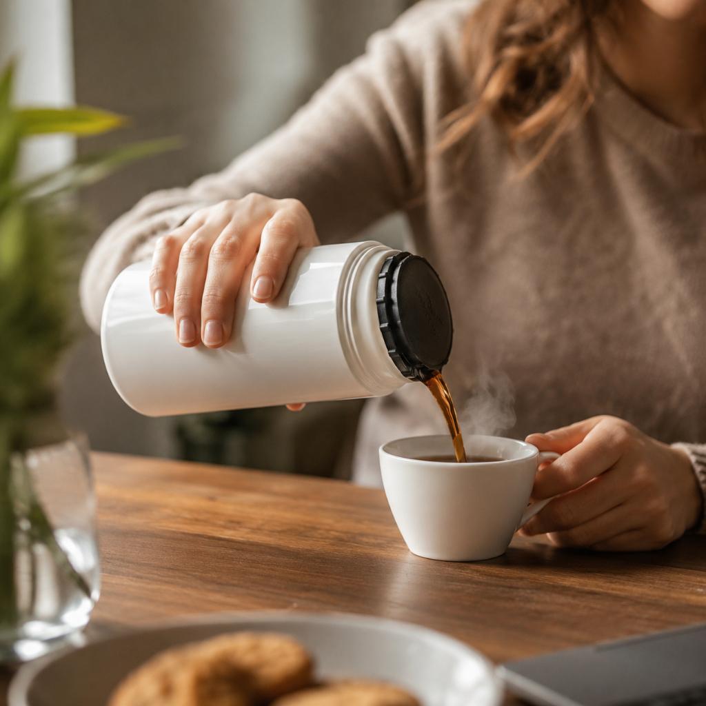 Garrafa Térmica De Água Mini 250ml Firenze Branca Preta Bege Tampa Rosqueável Café Chá Invicta