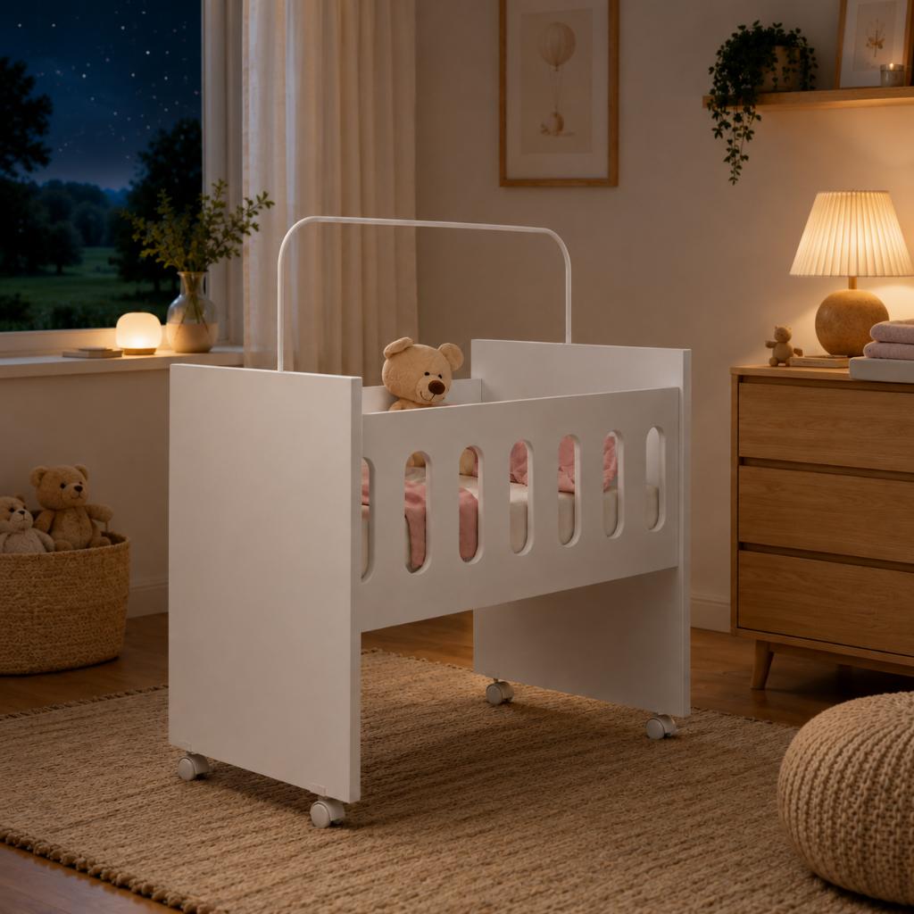 Mini Berço Badside 2x 1 Colchao Trocador Para Quarto De Bebê Compacto E Portátil Para Recém Nascido