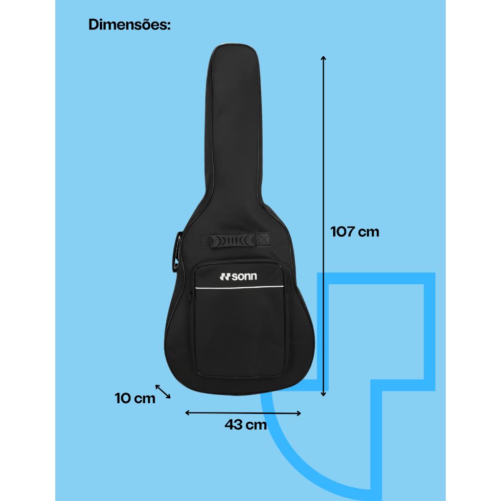 Capa Para Violão Reforçada Forrada Premium Sonn Bolsa Violao Capa Viola Bag Mochila