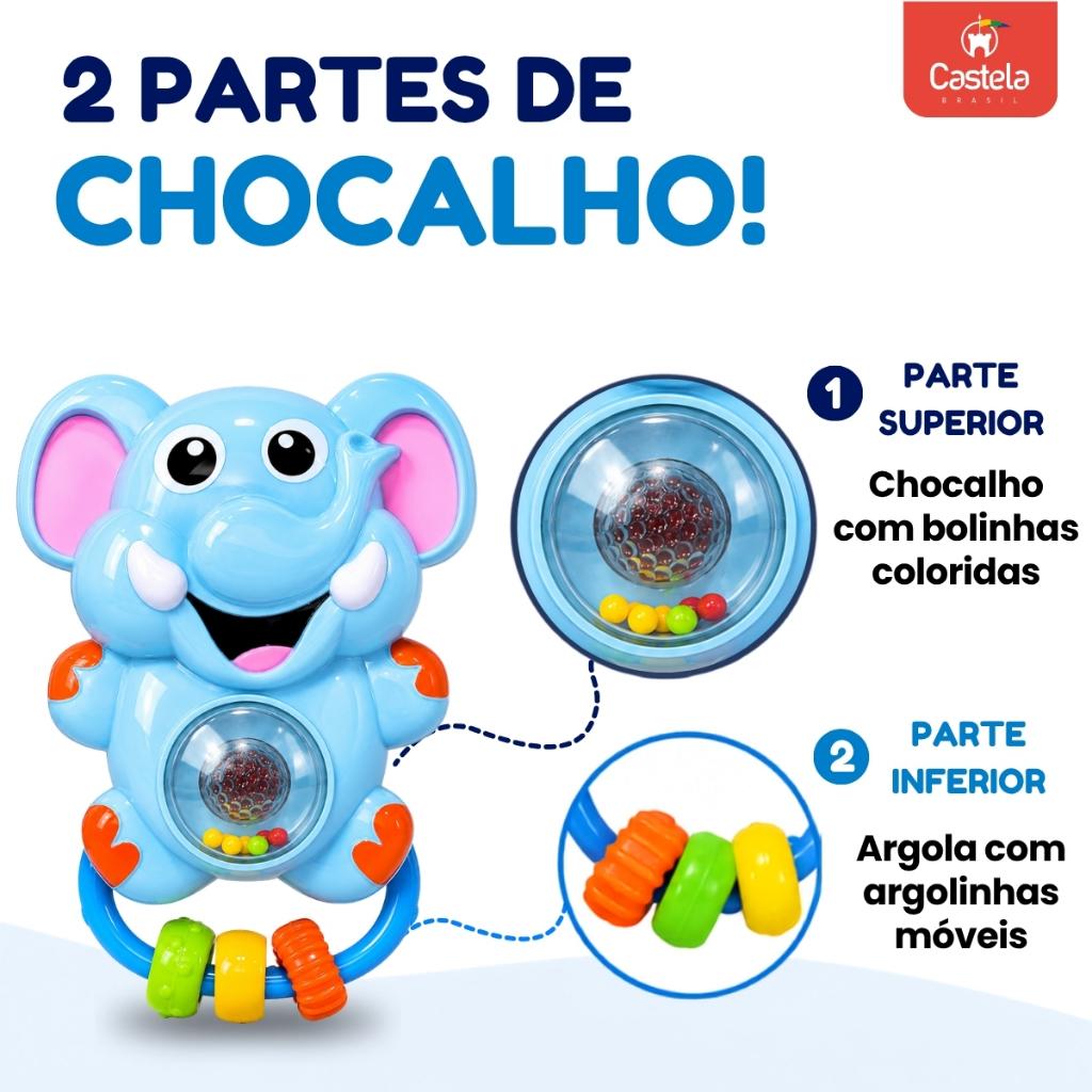 Chocalho Elefante Com Luz Som - Castela