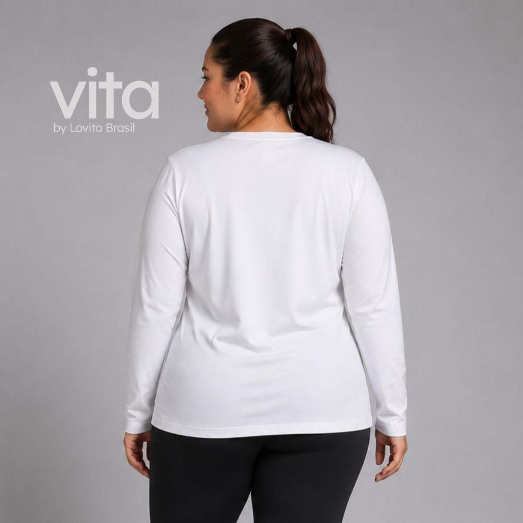 Lovito PLUS Size Camiseta Feminina Esportiva De Manga Longa Proteção Uv Seb1284brl1314