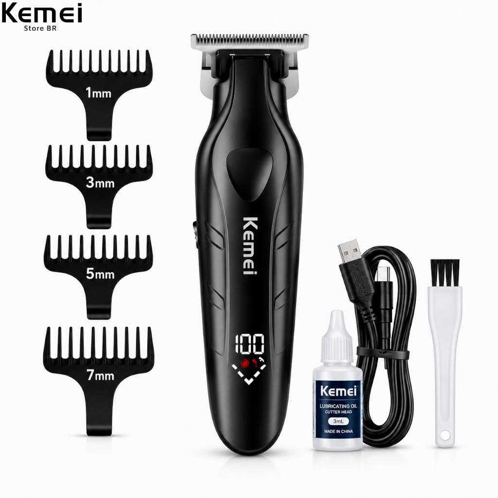 Kemei 2269 Aparador De Cabelo Sem Fio Clipper Elétrico Cabeça Máquina Profissional De Barbeiro Kemei