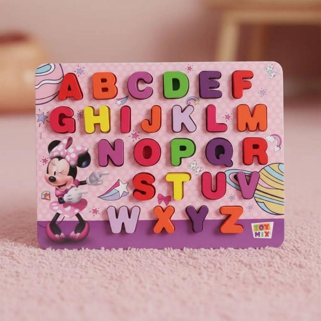 Tabuleiro Alfabeto Maiúscula Formas Brinquedo Madeira Educativo Alfabetização