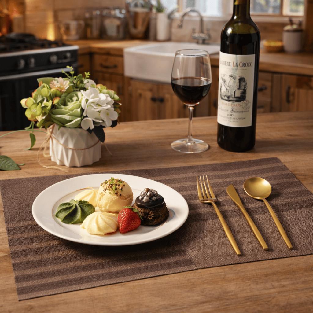 Jogo Americano Protetor De Calor Para Decoração Mesa Posta Cor Marrom 45x30cm Chef D
