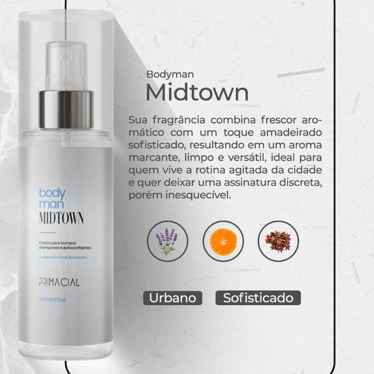 Kit Body Splash Masculino Enigma + Midtown + Barbarius + Adventus 200ml - Primacial