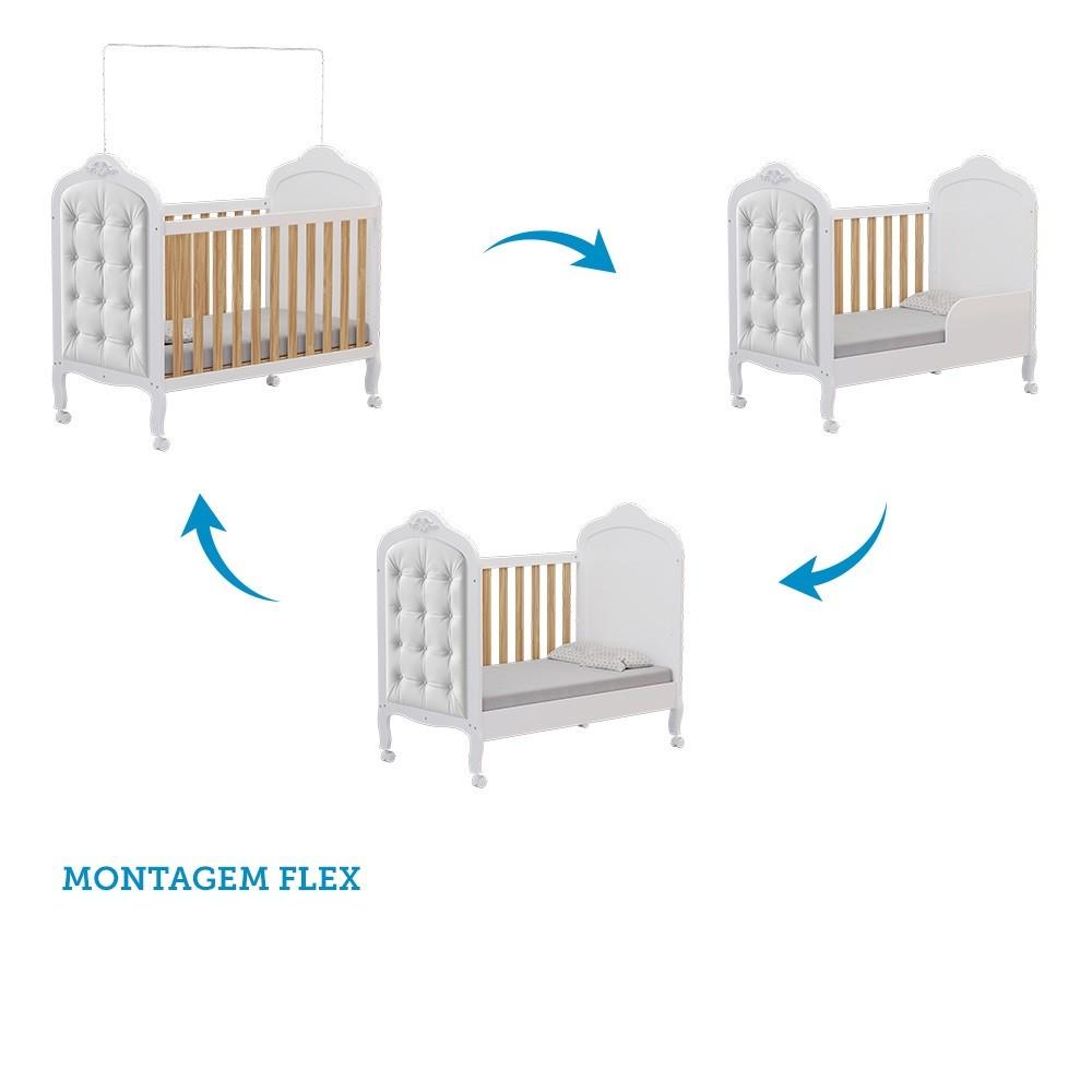 Berço Mini Cama Com Capitonê Elô Móveis Peroba