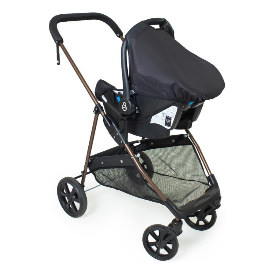 Kit Carrinho Bebe Napoli Galzerano Bebe Conforto Travel System Resistente 2 Em 1 Dobrável Preto