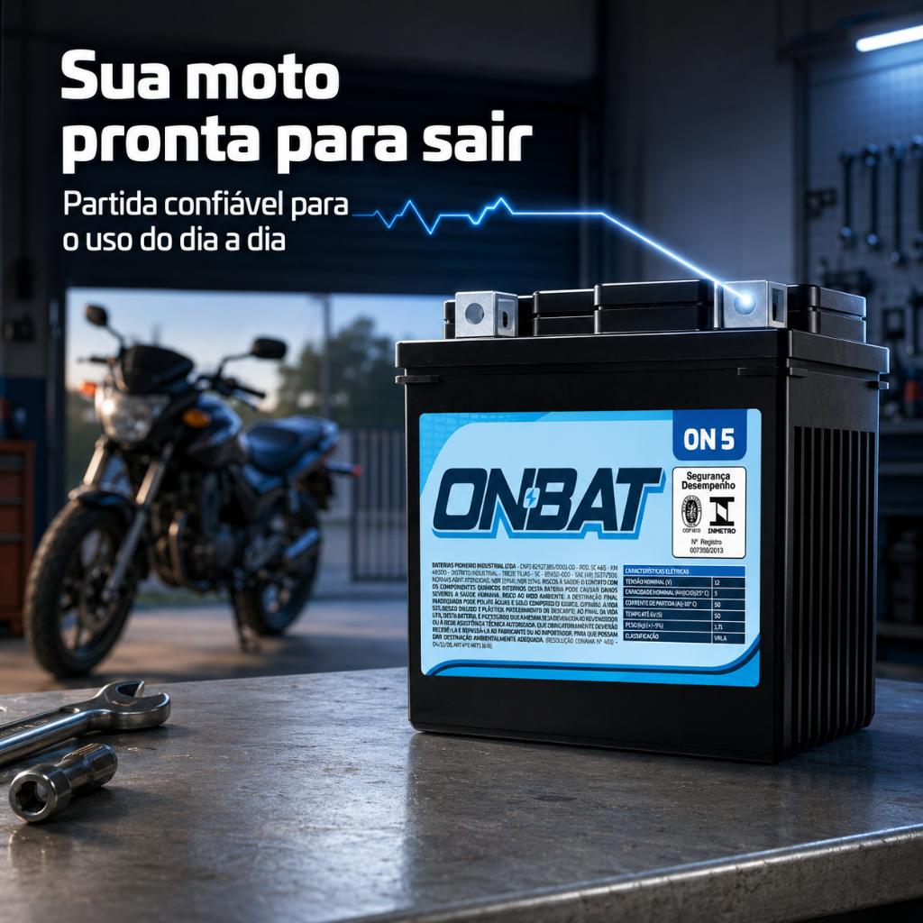 Bateria Moto Titan Fan Biz Bros Fazer 125 150 160 Mix Flex