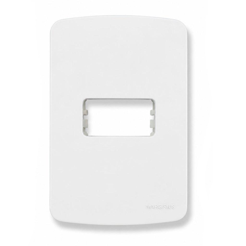 Cplaca + Suporte Margirius B3 4x2 1 Posto Horizontal Branco Para Tomada Interruptor Original