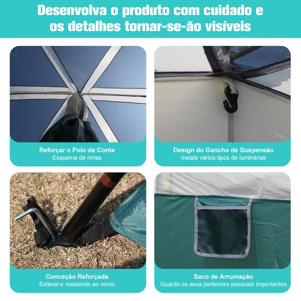 Barraca Camping Acampamento 12-16 Pessoas Grande Varanda Joyfox 420 305 200cm