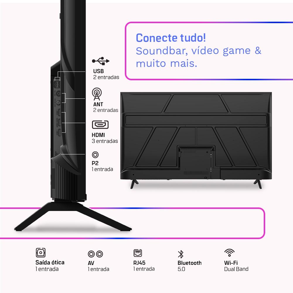 Smart TV Hq Qled 65 Polegadas 4K Dolby Audio Wi-fi Bluetooth 3 Hdmi 2 USB RJ45 Netflix Hq-qled65sm